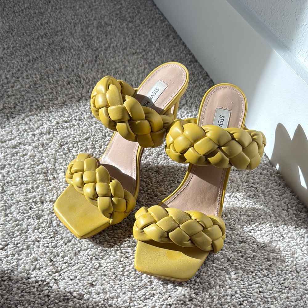 Steve Madden Mustard Braided Heels